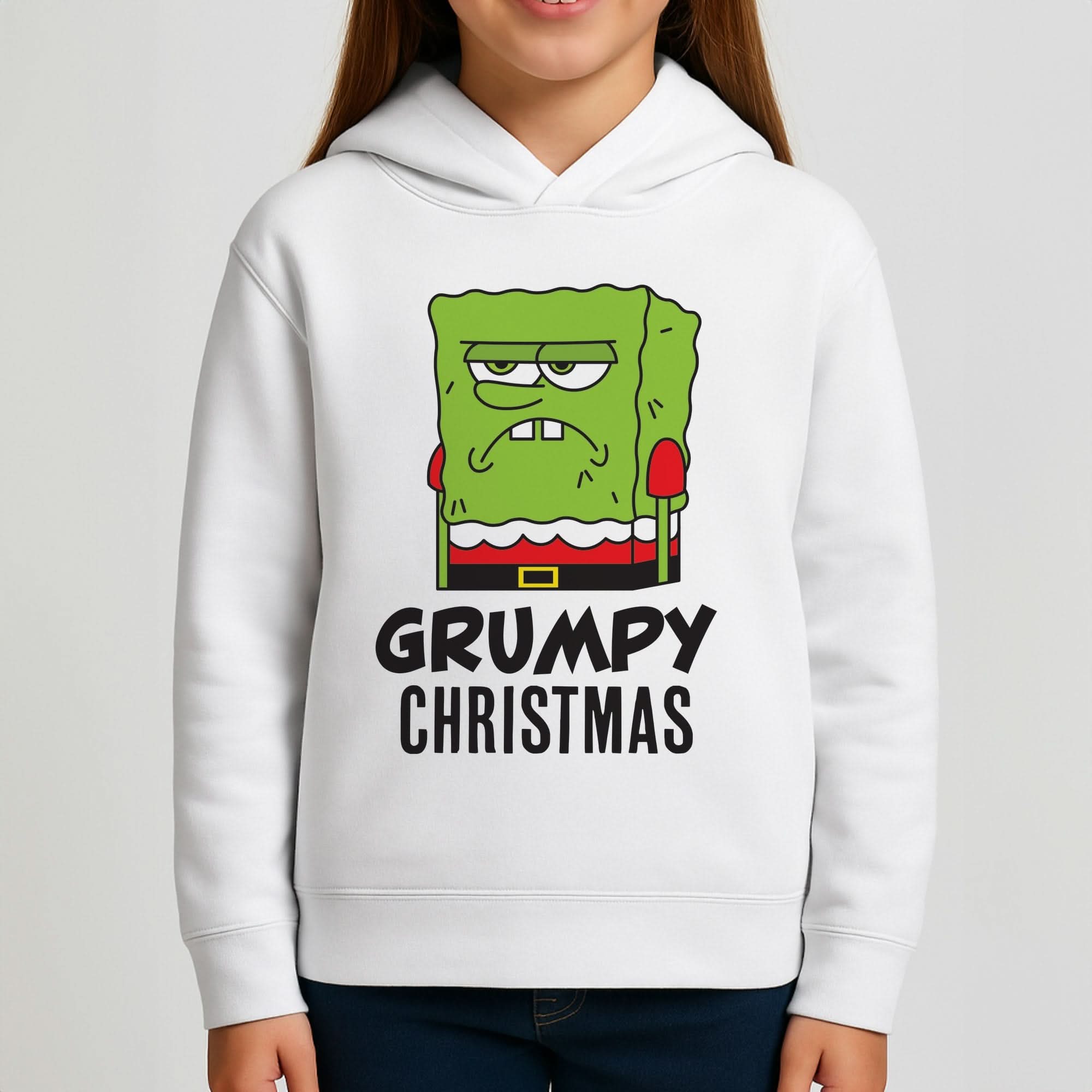 Grumpy Christmas Cartoon Sponge Girls Hoodie
