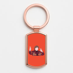 Peace Out Rose Gold Keyring