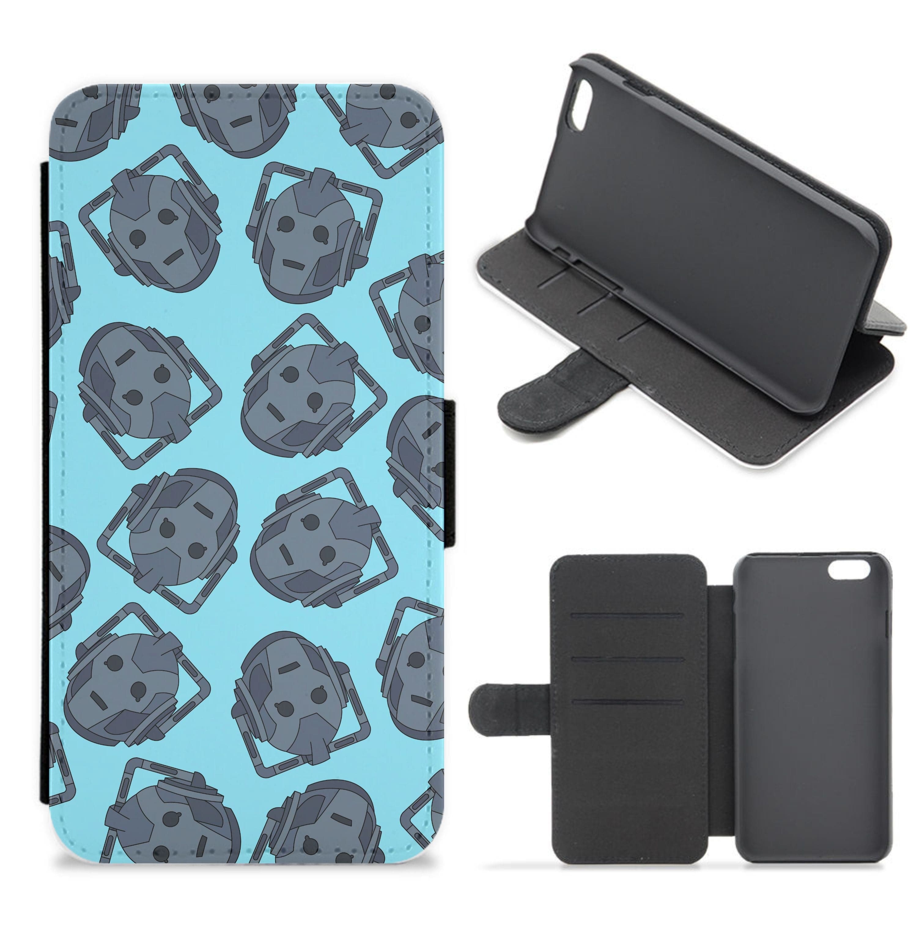 Cyberman Pattern Flip / Wallet Phone Case