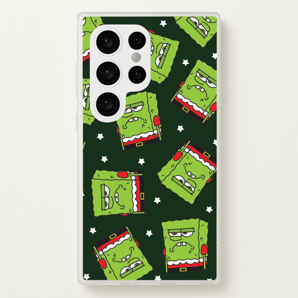 Grumpy Christmas Cartoon Sponge Pattern Galaxy S24 Ultra Case