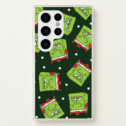 Grumpy Christmas Cartoon Sponge Pattern Galaxy S24 Ultra Case