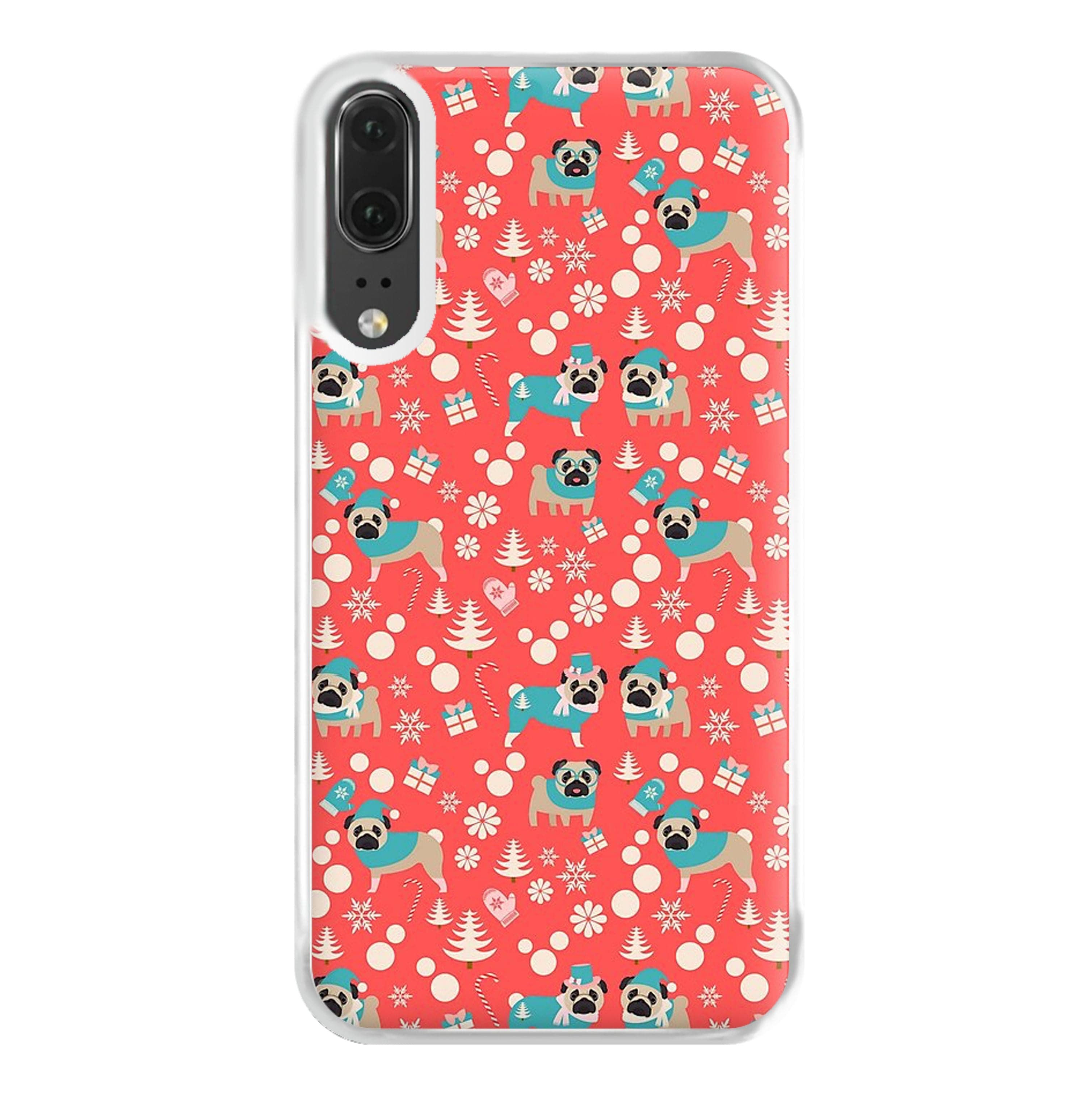 Christmas Pug Pattern Phone Case