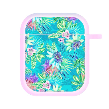 Blue Floral Pattern AirPods Case