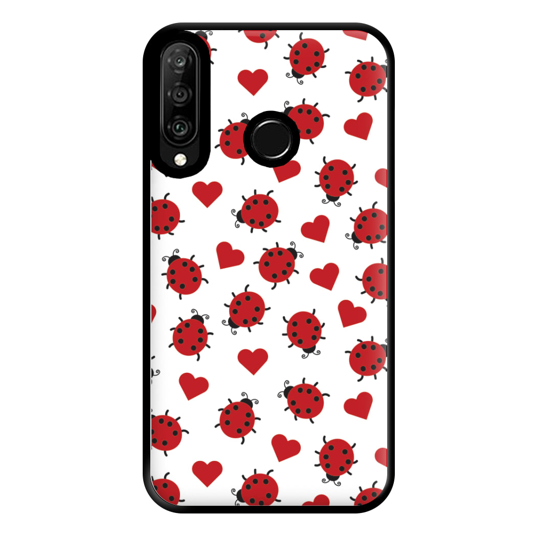 Ladybugs And Hearts Pattern Huawei P30 Lite Case
