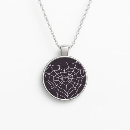 Spiderweb Hearts I Circle Necklace