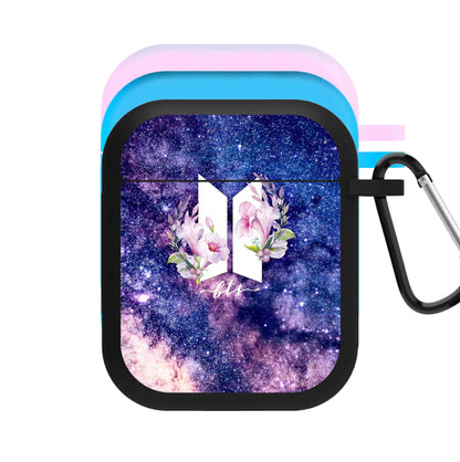 Galaxy Floral K-Pop Band Logo AirPods Case