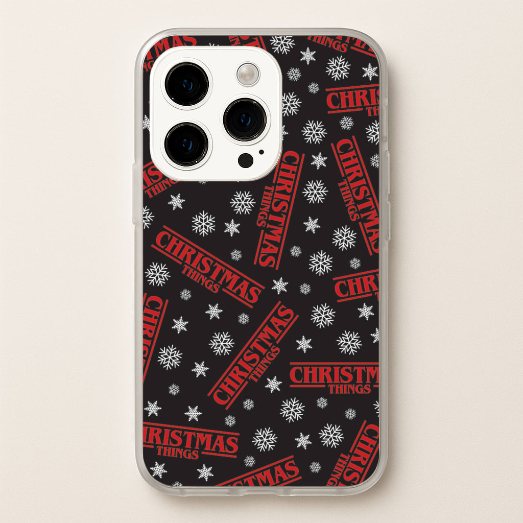Christmas Things Snowflake Pattern iPhone 14 Pro Max Case