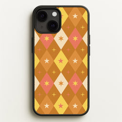 Retro Christmas Argyle Pattern iPhone 13 Mini Case