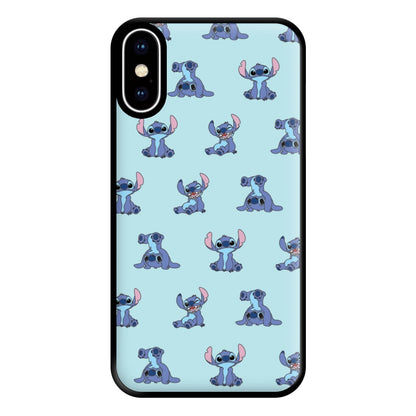 Cute Blue Alien Pose Pattern iPhone XS Max Case