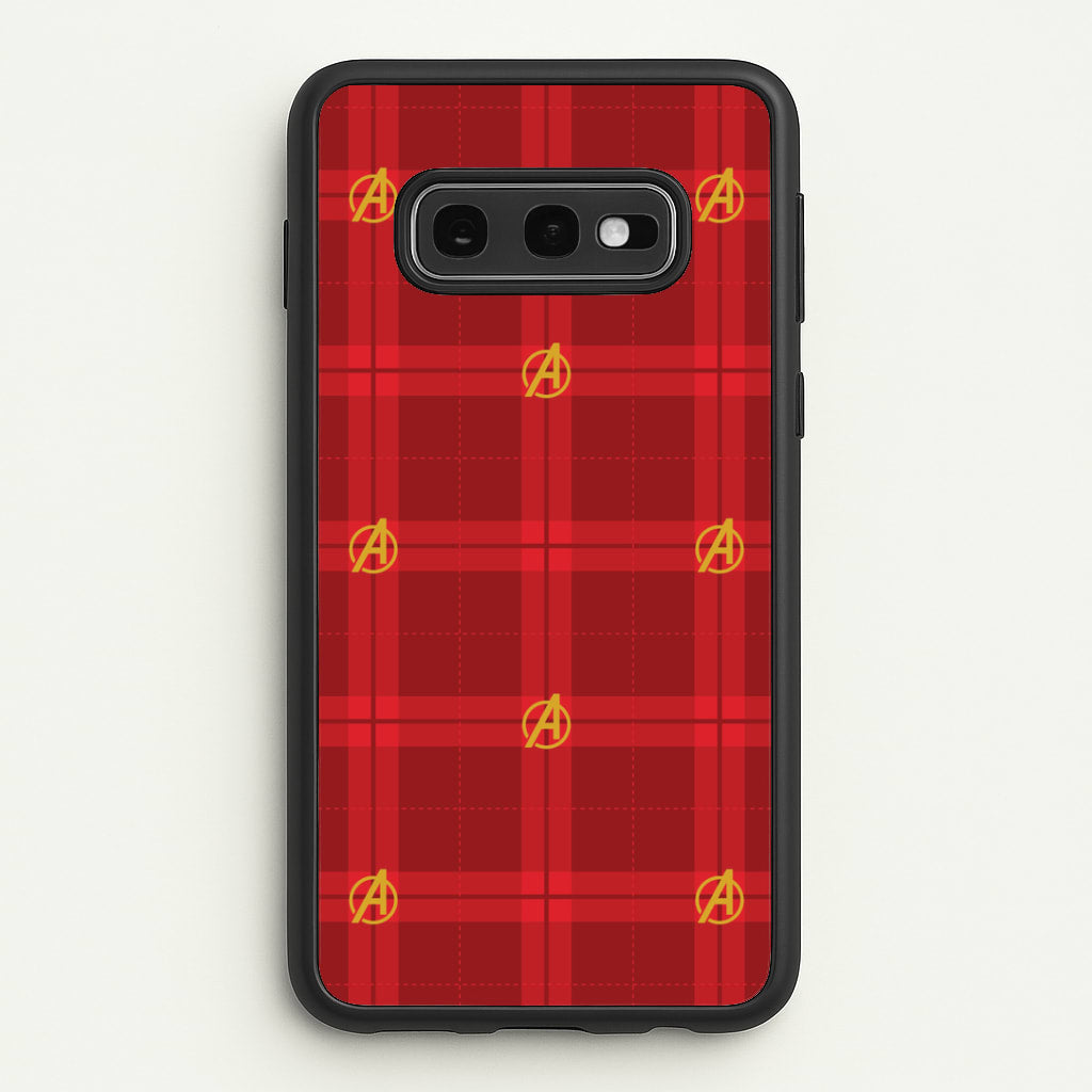 Superhero Team Red Tartan Pattern Galaxy S10e Case