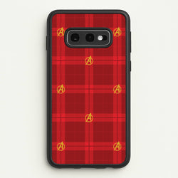 Superhero Team Red Tartan Pattern Galaxy S10e Case