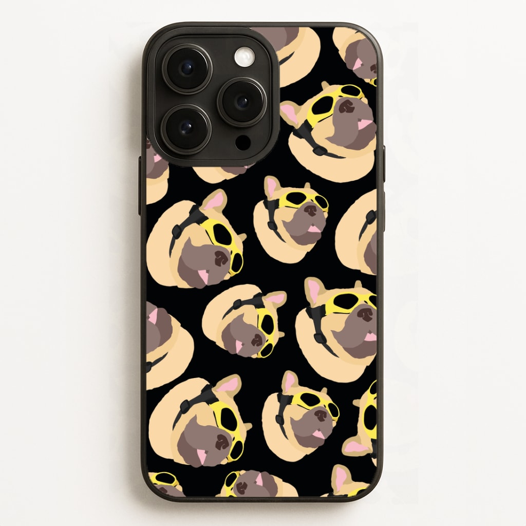 Frenchie With Goggles Pattern Phone Case