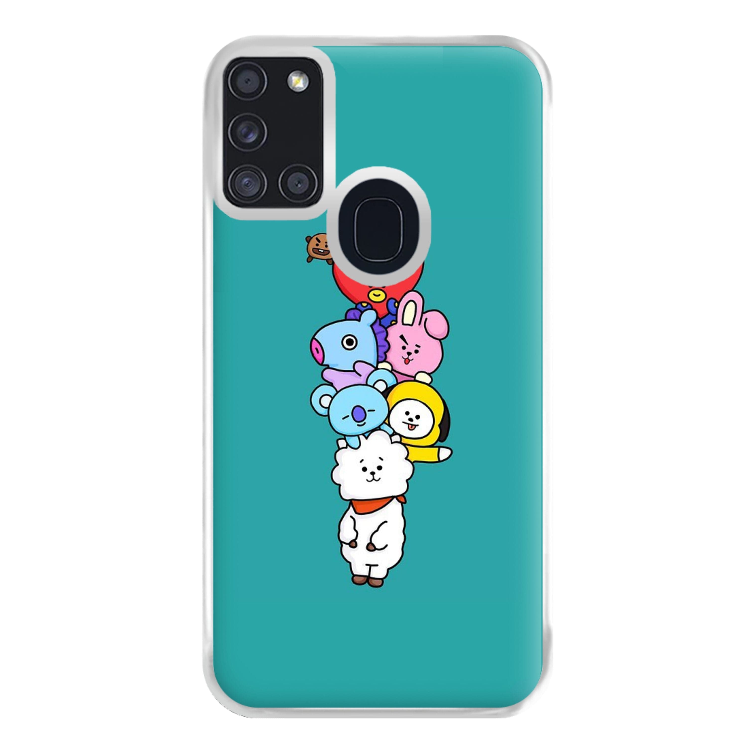 Green BT21 - RJ, Mang, Koya, Chimmy, Cooky, Shooky, Tata - K Pop Phone Case