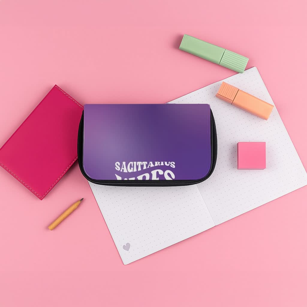 Sagittarius Vibes Gradient Zodiac Pencil Case