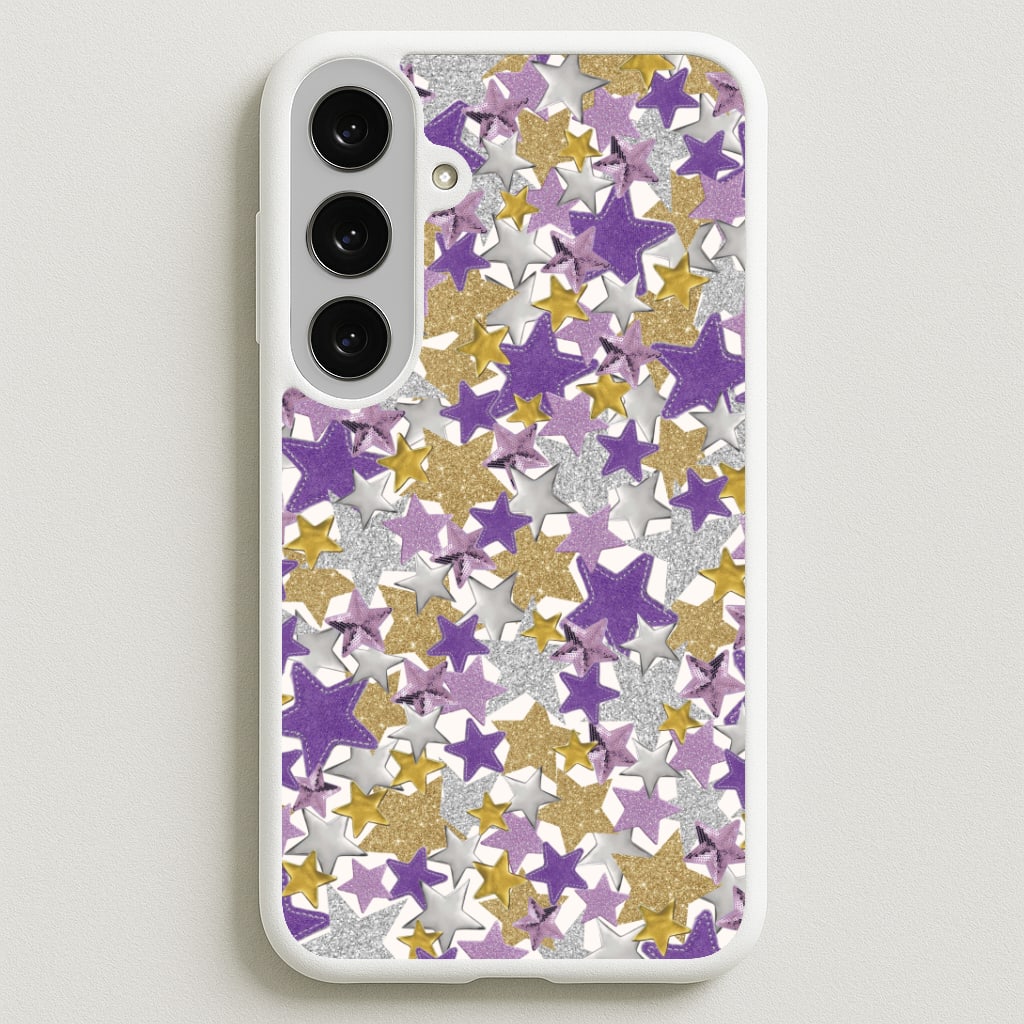 Mauve Stars Collage  Galaxy S25FE Case