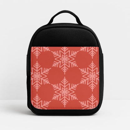 Red Giant Snowflakes Christmas Pattern Insulated Lunch Bag