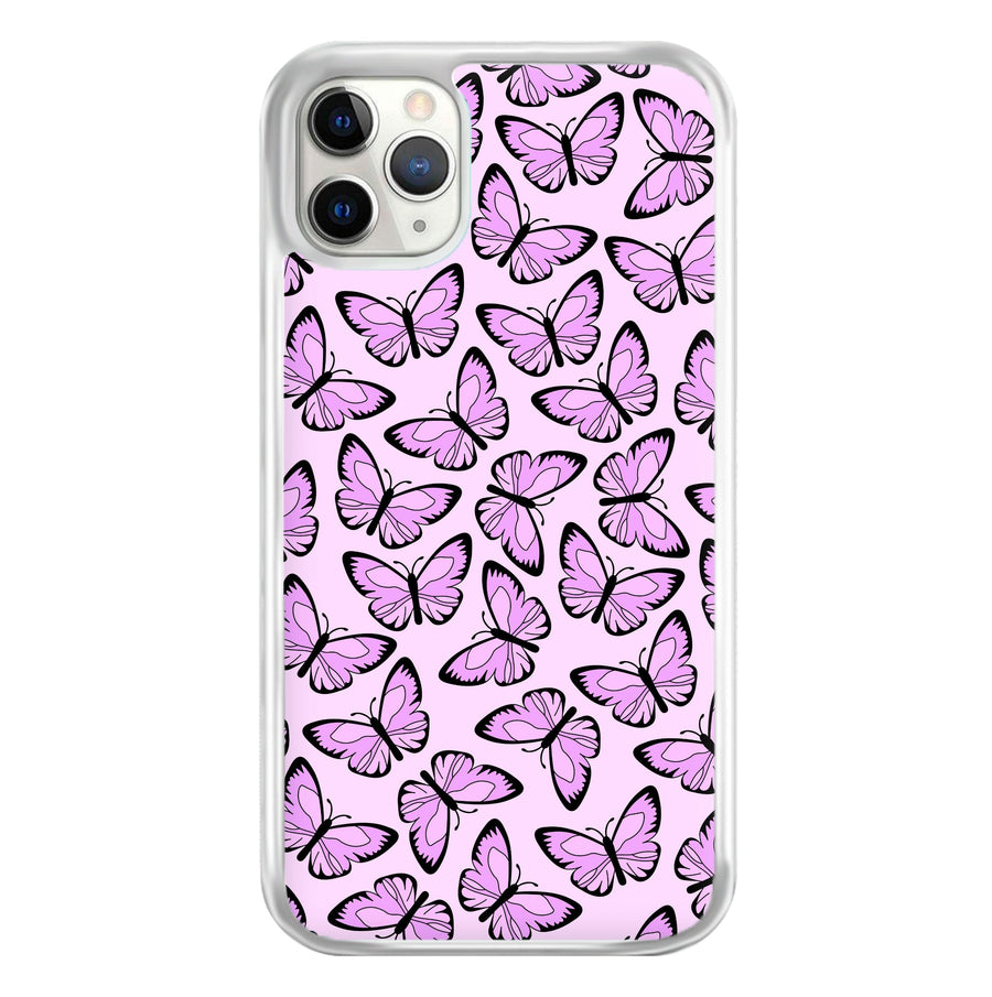 Pink And Black Butterfly - Butterfly Patterns Phone Case