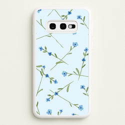 Baby Blue Floral Pattern Galaxy S10e Case