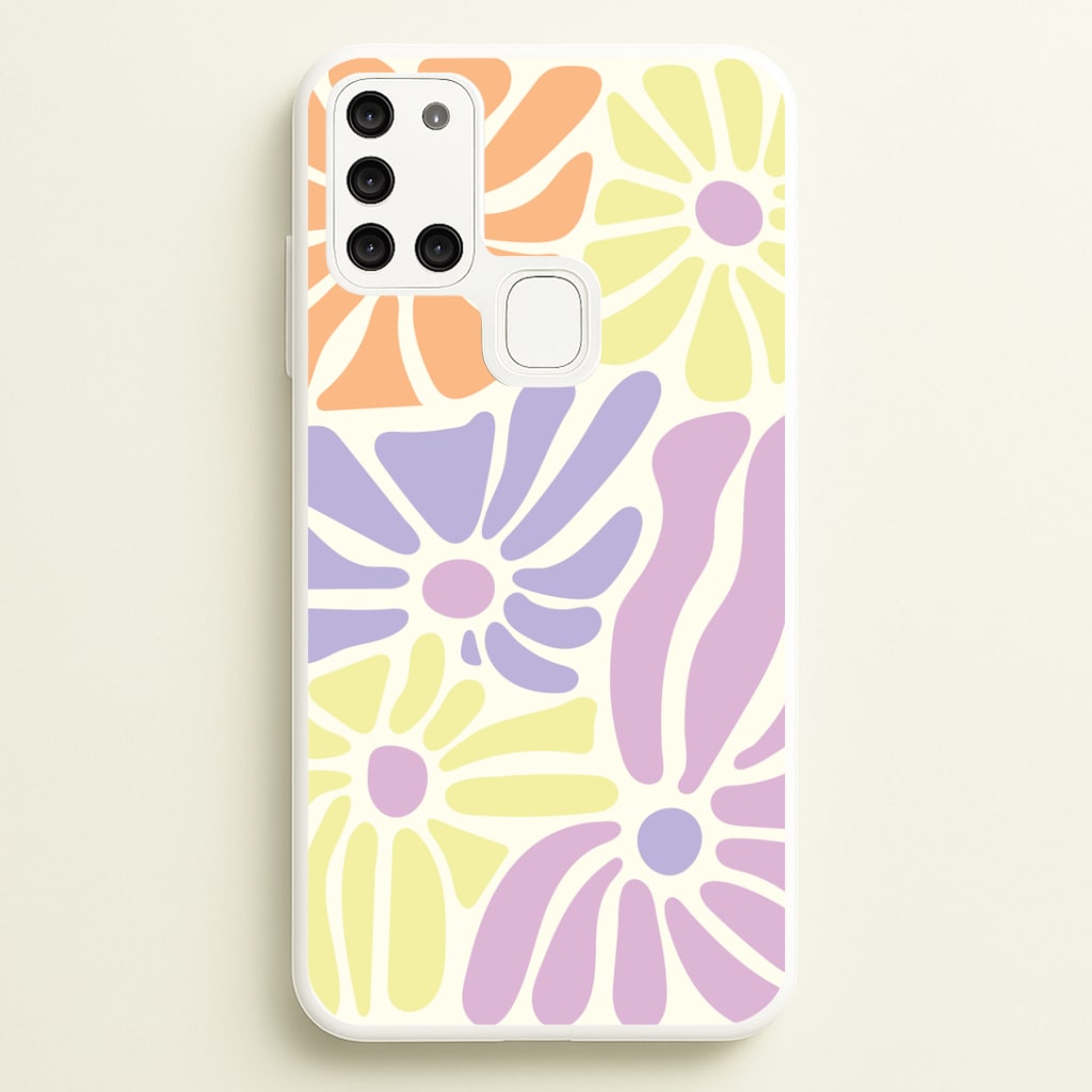 Pastel Abstract Flowers Galaxy A21s Case