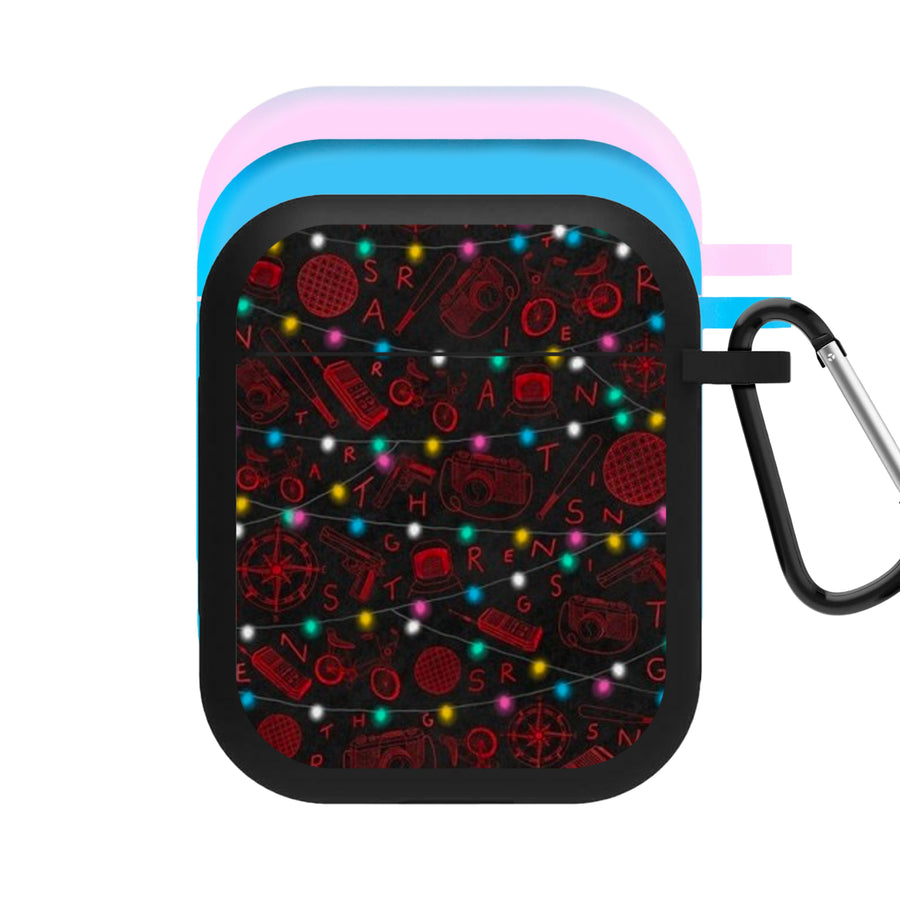 Stranger Things Red Illustrations AirPods Case