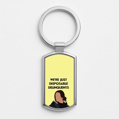 Disposable Delinquents Silver Metal Keyring