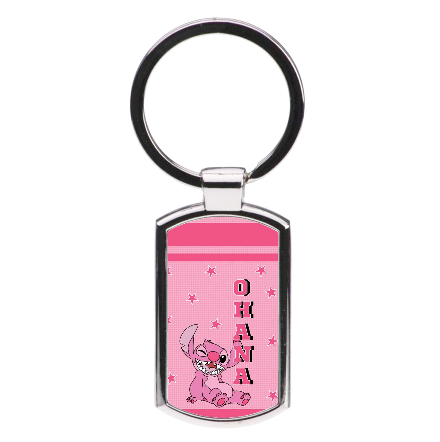 Pink Alien Ohana Luxury Keyring