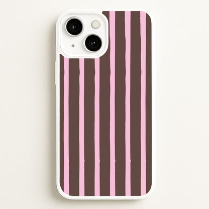 Chocolate & Strawberry Stripes iPhone 13 Case