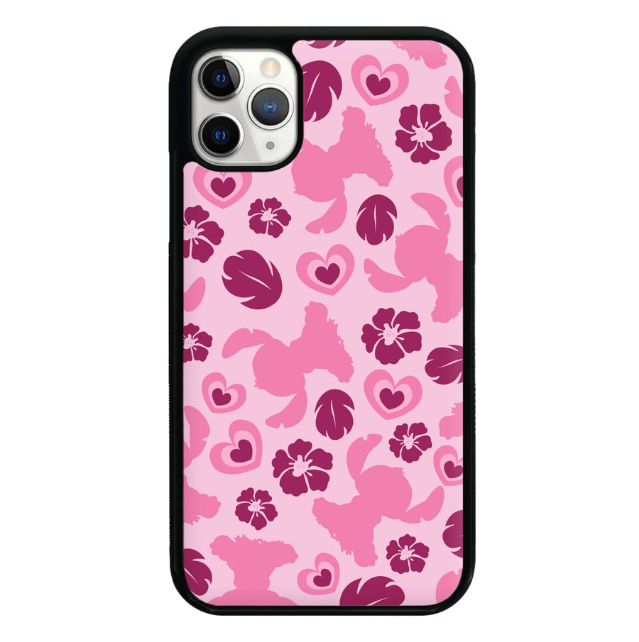 Pink Alien Silhouette Pattern Phone Case