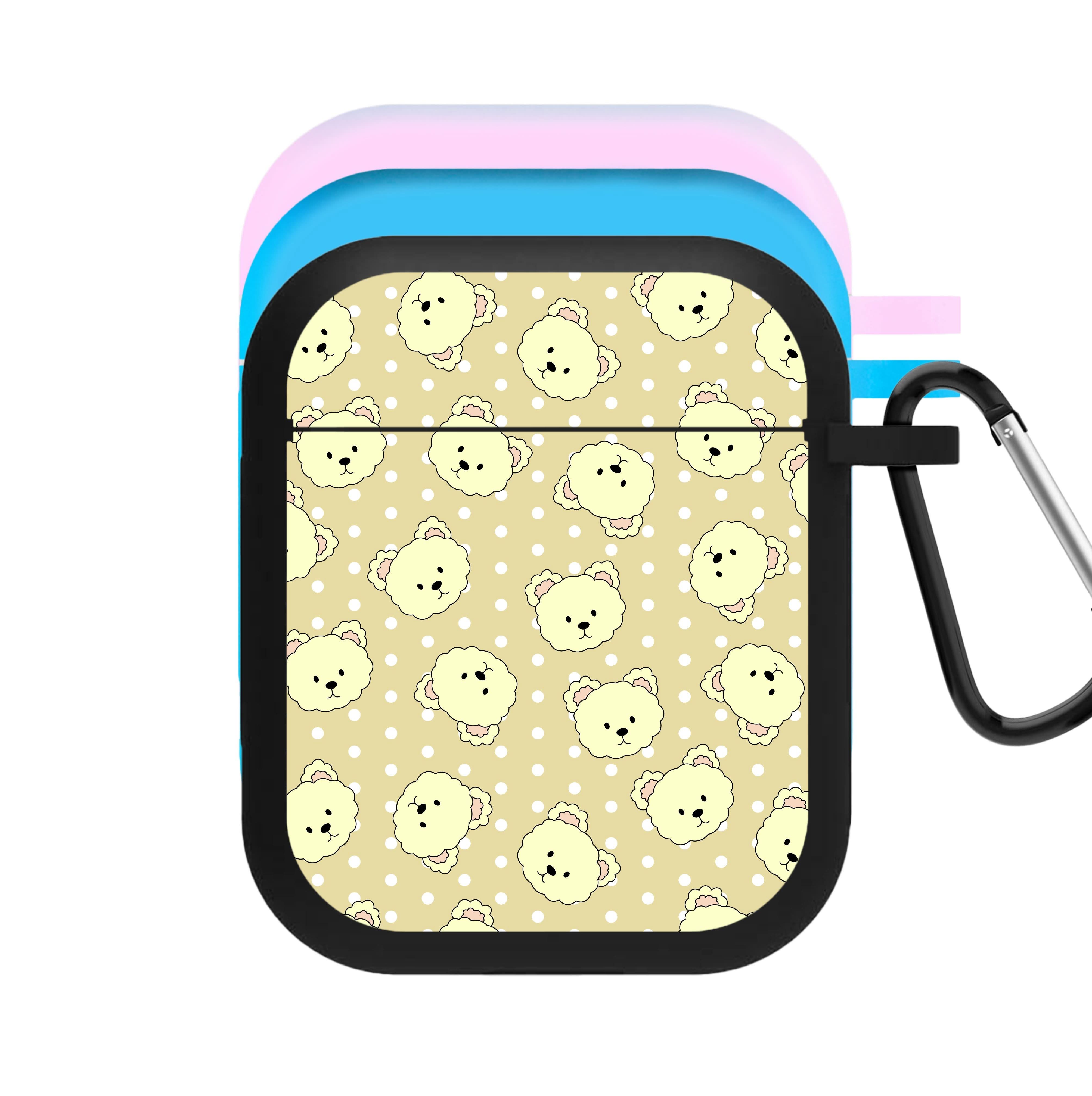 Cream Teddy Bears And Dots Pattern AirPods Case