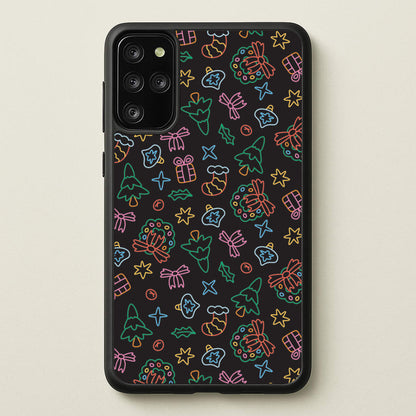 Neon Christmas Icons Pattern I Galaxy S20 Plus Case