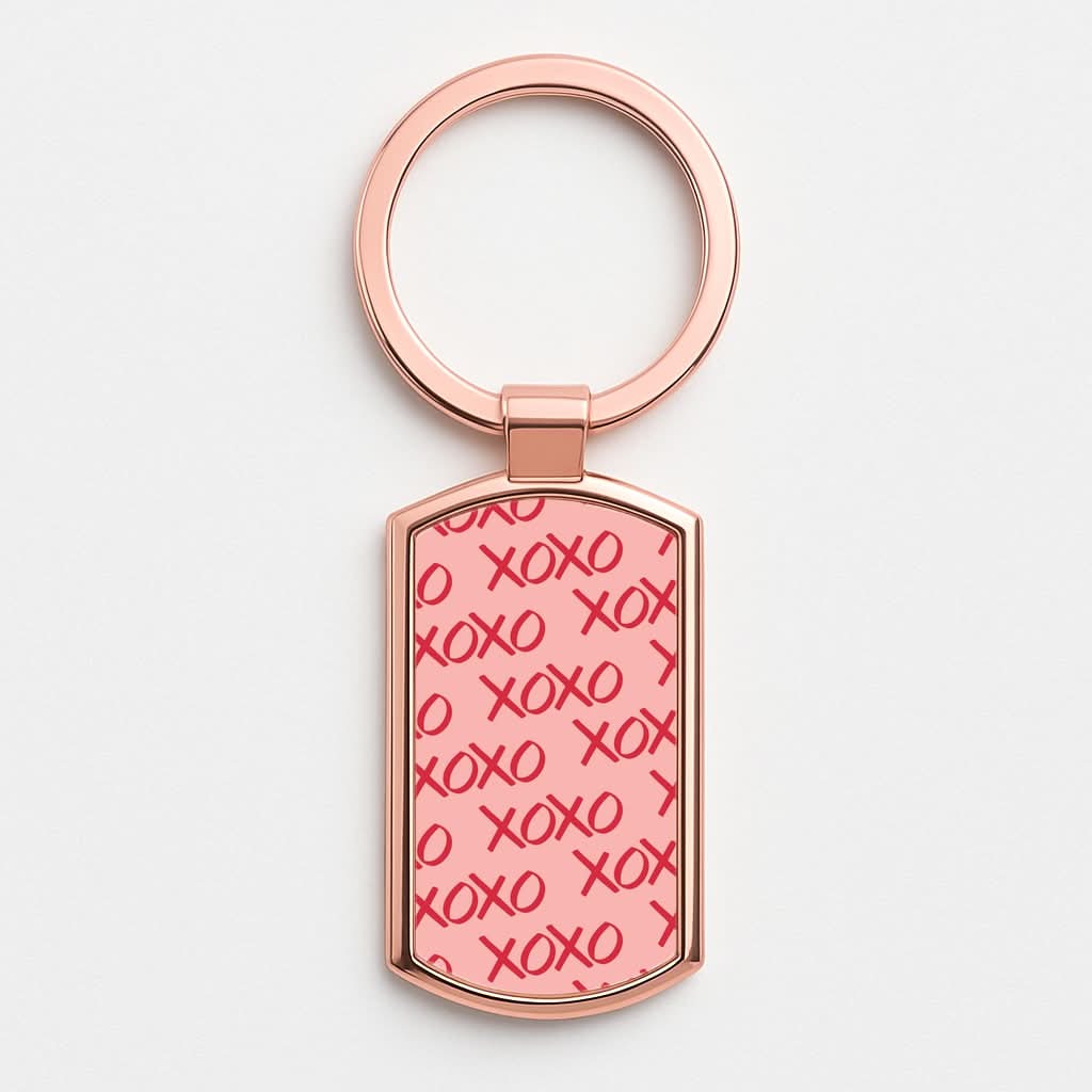 XOXO Pattern Rose Gold Keyring