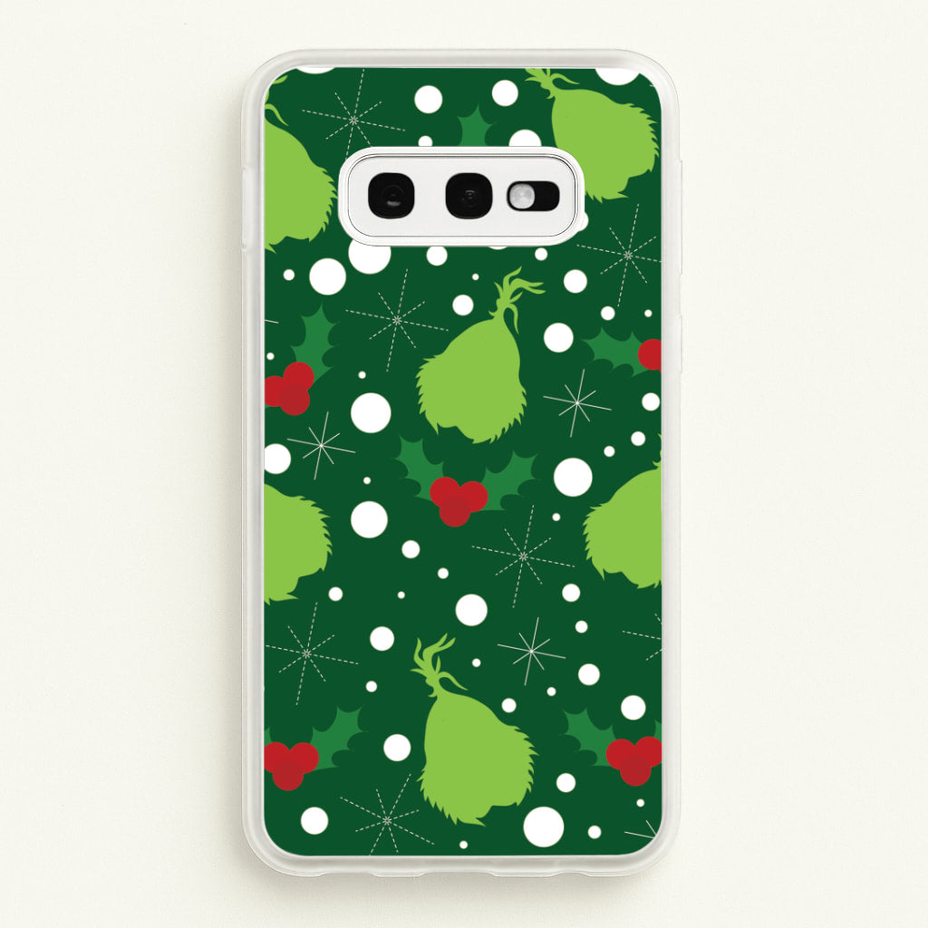 Green Creature Christmas Pattern Galaxy S10e Case