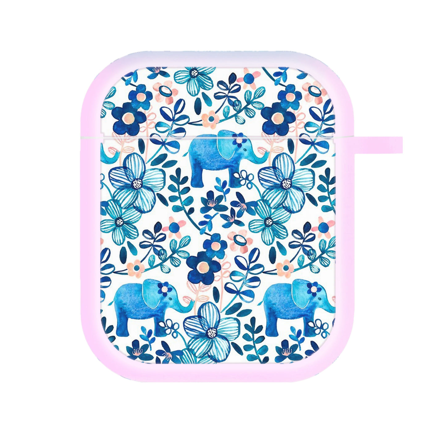 Elephant and Floral Pattern AirPods Case