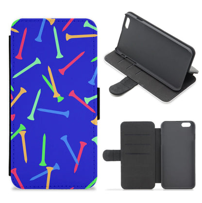 Golf Tees Pattern Flip / Wallet Phone Case