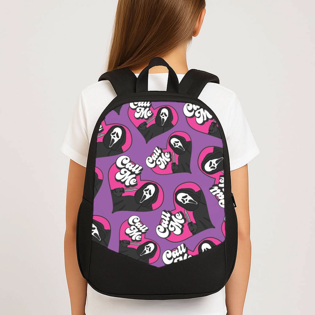 Call Me Heart Pattern School Bag