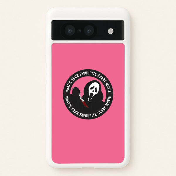 What's Your Favourite Scary Movie Badge Google Pixel 8 Case