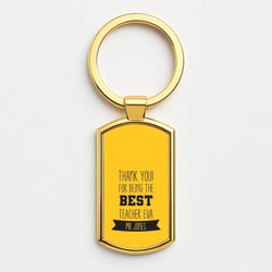 Thank You For Being The Best Teacher Gold Keyring