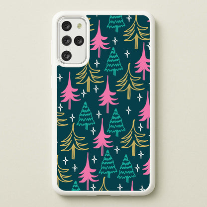 Colourful Sketched Christmas Trees Pattern Galaxy S20 Plus Case