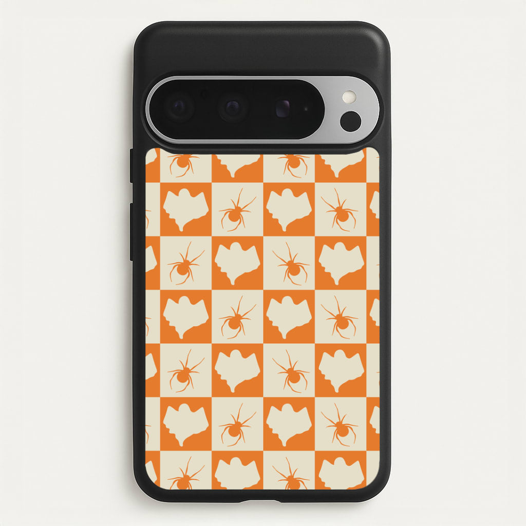 Spiders And Ghosts Checkered Pattern II Google Pixel 9 Pro XL Case