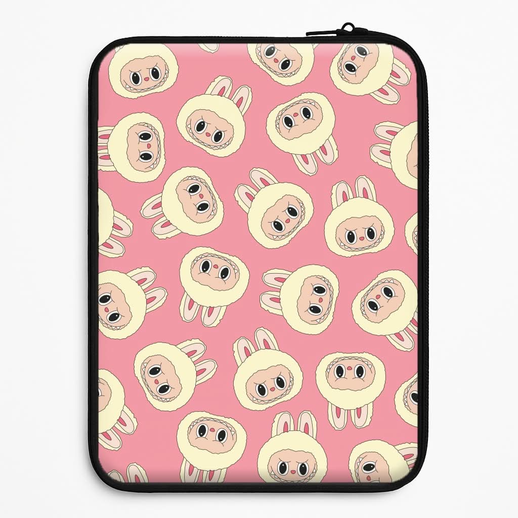 Cute Cream Monster Face Pattern Laptop Sleeve