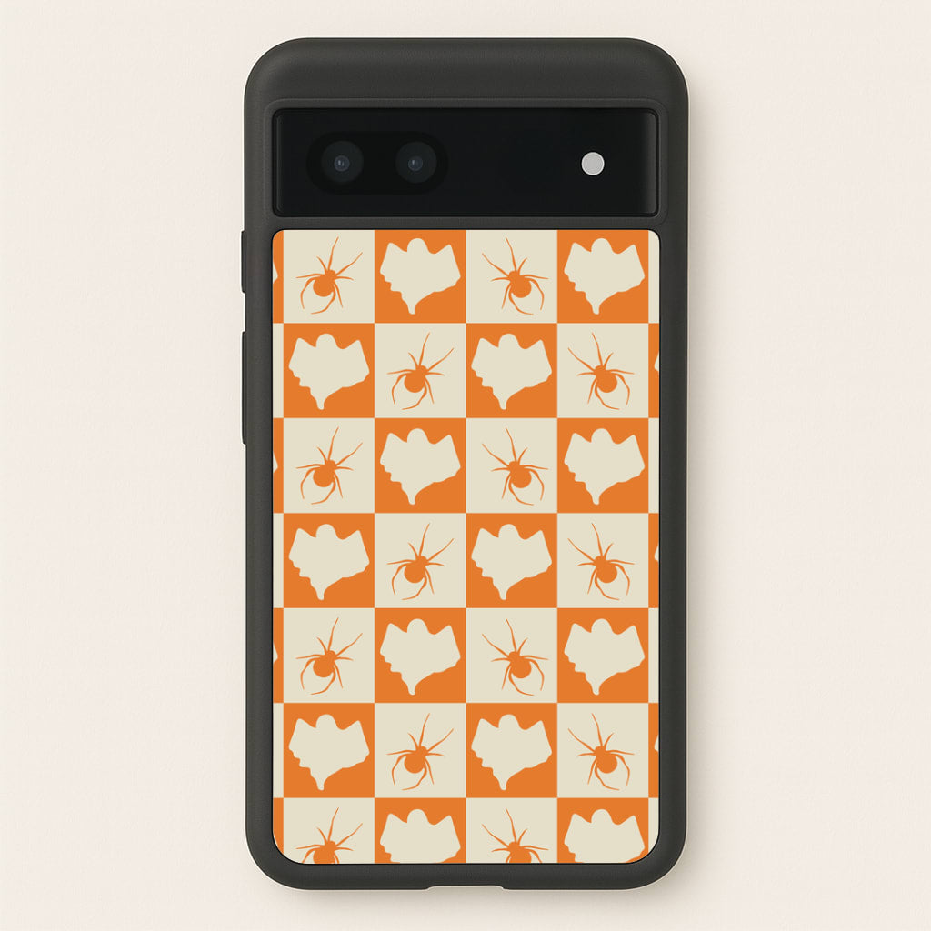 Spiders And Ghosts Checkered Pattern II Google Pixel 6a Case
