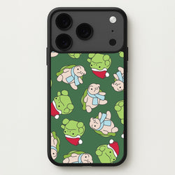 Grumpy Christmas Plushies Pattern iPhone 17 Pro Case