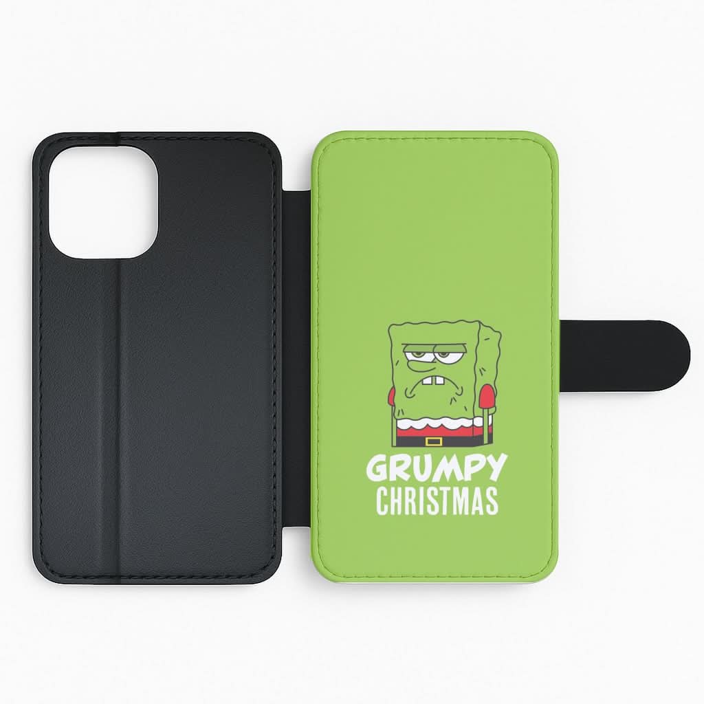 Grumpy Christmas Cartoon Sponge Flip Phone Case