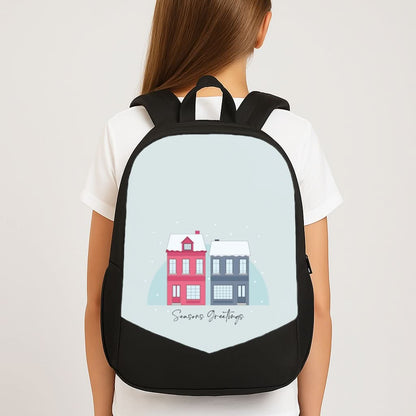Seasons Greetings Winter Townhouses School Bag