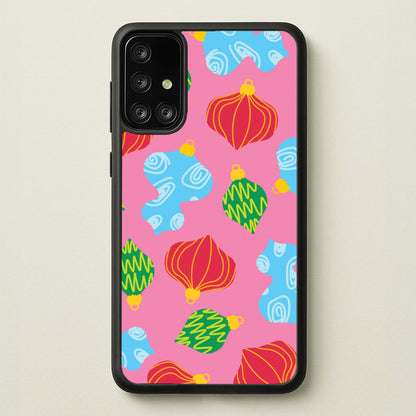 Abstract Christmas Baubles Pattern Galaxy A71 Case