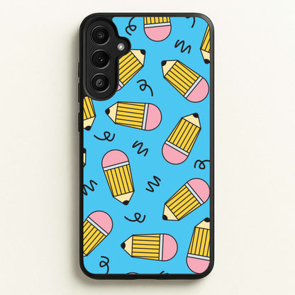 Pencils And Scribbles Pattern Galaxy A34 Case