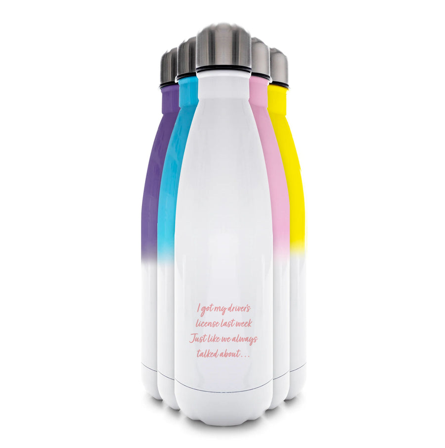 Drivers License Lyrics - Olivia Rodrigo TikTok Water Bottle