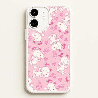 Cartoon Beagle Valentine Hearts Pattern iPhone 11 Case