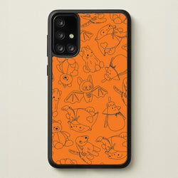 Halloween Plushies Pattern I - Halloween Galaxy A71 Case