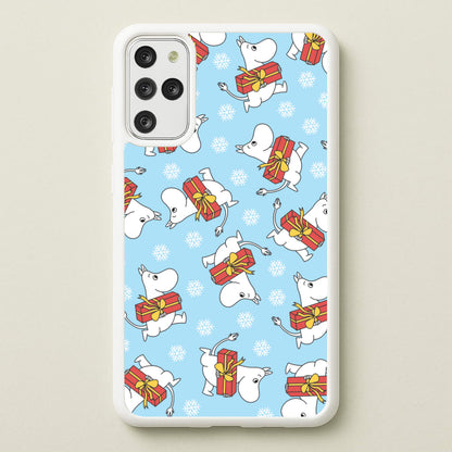 Present And Snowflakes Moom Pattern Galaxy S20 Plus Case